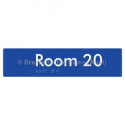 Braille Sign Room 20 - Braille Tactile Signs Aust. - BTS248-20-blu - Custom Signs - Fast Shipping - High Quality - Australian Made &amp; Owned