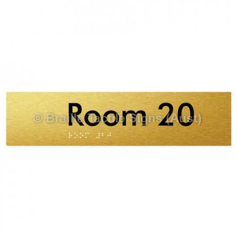 Braille Sign Room 20 - Braille Tactile Signs Aust. - BTS248-20-aliG - Custom Signs - Fast Shipping - High Quality - Australian Made &amp; Owned