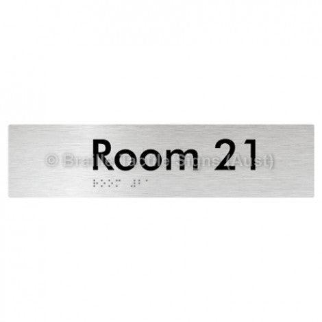 Braille Sign Room 21 - Braille Tactile Signs Aust. - BTS248-21-aliB - Custom Signs - Fast Shipping - High Quality - Australian Made &amp; Owned