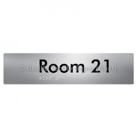 Braille Sign Room 21 - Braille Tactile Signs Aust. - BTS248-21-aliS - Custom Signs - Fast Shipping - High Quality - Australian Made &amp; Owned
