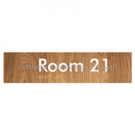 Braille Sign Room 21 - Braille Tactile Signs Aust. - BTS248-21-wdg - Custom Signs - Fast Shipping - High Quality - Australian Made &amp; Owned