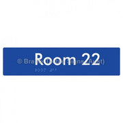 Braille Sign Room 22 - Braille Tactile Signs Aust. - BTS248-22-blu - Custom Signs - Fast Shipping - High Quality - Australian Made &amp; Owned