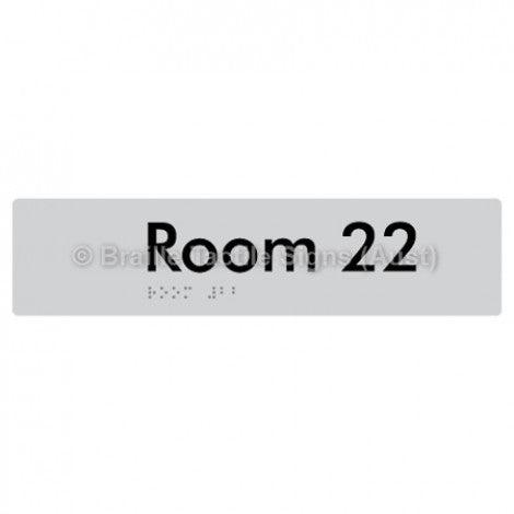 Braille Sign Room 22 - Braille Tactile Signs Aust. - BTS248-22-slv - Custom Signs - Fast Shipping - High Quality - Australian Made &amp; Owned