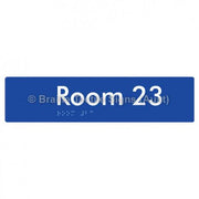 Braille Sign Room 23 - Braille Tactile Signs Aust. - BTS248-23-blu - Custom Signs - Fast Shipping - High Quality - Australian Made &amp; Owned