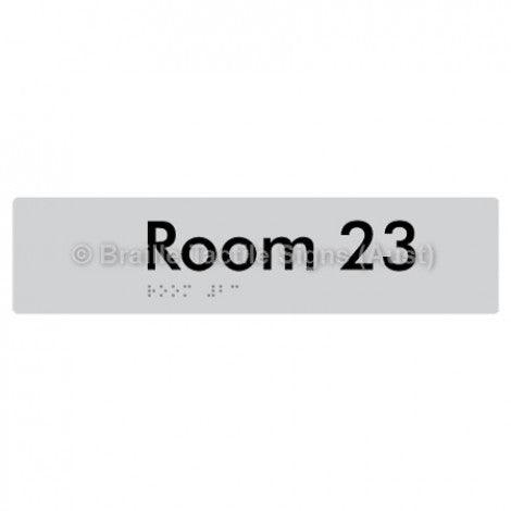 Braille Sign Room 23 - Braille Tactile Signs Aust. - BTS248-23-slv - Custom Signs - Fast Shipping - High Quality - Australian Made &amp; Owned