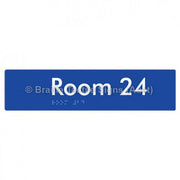 Braille Sign Room 24 - Braille Tactile Signs Aust. - BTS248-24-blu - Custom Signs - Fast Shipping - High Quality - Australian Made &amp; Owned