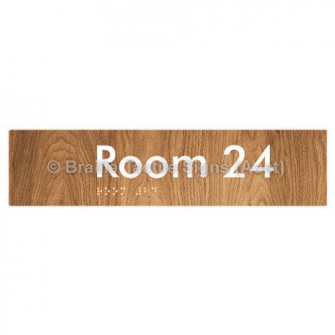 Braille Sign Room 24 - Braille Tactile Signs Aust. - BTS248-24-wdg - Custom Signs - Fast Shipping - High Quality - Australian Made &amp; Owned