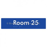 Braille Sign Room 25 - Braille Tactile Signs Aust. - BTS248-25-blu - Custom Signs - Fast Shipping - High Quality - Australian Made &amp; Owned