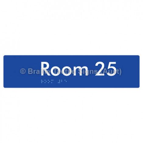 Braille Sign Room 25 - Braille Tactile Signs Aust. - BTS248-25-blu - Custom Signs - Fast Shipping - High Quality - Australian Made &amp; Owned