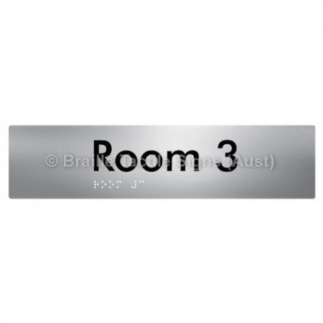 Braille Sign Room 3 - Braille Tactile Signs Aust. - BTS248-03-aliS - Custom Signs - Fast Shipping - High Quality - Australian Made &amp; Owned