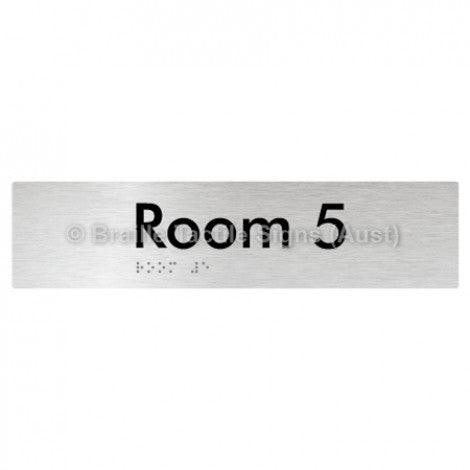 Braille Sign Room 5 - Braille Tactile Signs Aust. - BTS248-05-aliB - Custom Signs - Fast Shipping - High Quality - Australian Made &amp; Owned