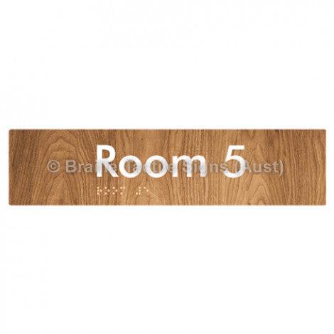 Braille Sign Room 5 - Braille Tactile Signs Aust. - BTS248-05-wdg - Custom Signs - Fast Shipping - High Quality - Australian Made &amp; Owned