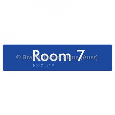 Braille Sign Room 7 - Braille Tactile Signs Aust. - BTS248-07-blu - Custom Signs - Fast Shipping - High Quality - Australian Made &amp; Owned