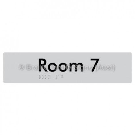 Braille Sign Room 7 - Braille Tactile Signs Aust. - BTS248-07-slv - Custom Signs - Fast Shipping - High Quality - Australian Made &amp; Owned