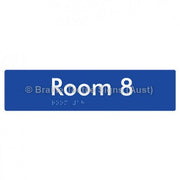 Braille Sign Room 8 - Braille Tactile Signs Aust. - BTS248-08-blu - Custom Signs - Fast Shipping - High Quality - Australian Made &amp; Owned
