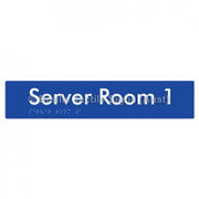 Braille Sign Server Room 1 - Braille Tactile Signs Aust. - BTS253-01-blu - Custom Signs - Fast Shipping - High Quality - Australian Made &amp; Owned