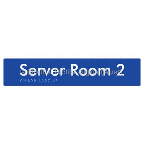Braille Sign Server Room 2 - Braille Tactile Signs Aust. - BTS253-02-blu - Custom Signs - Fast Shipping - High Quality - Australian Made &amp; Owned