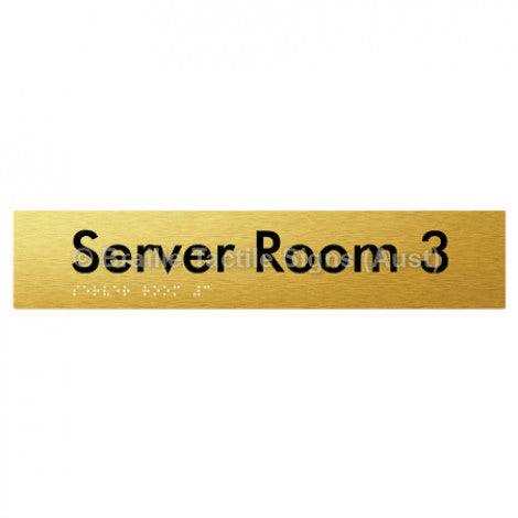 Braille Sign Server Room 3 - Braille Tactile Signs Aust. - BTS253-03-aliG - Custom Signs - Fast Shipping - High Quality - Australian Made &amp; Owned