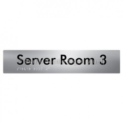 Braille Sign Server Room 3 - Braille Tactile Signs Aust. - BTS253-03-aliS - Custom Signs - Fast Shipping - High Quality - Australian Made &amp; Owned