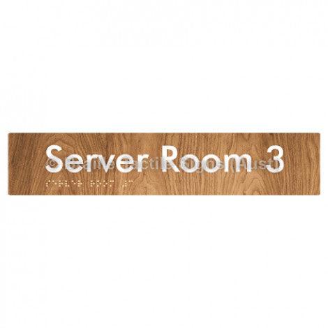 Braille Sign Server Room 3 - Braille Tactile Signs Aust. - BTS253-03-wdg - Custom Signs - Fast Shipping - High Quality - Australian Made &amp; Owned