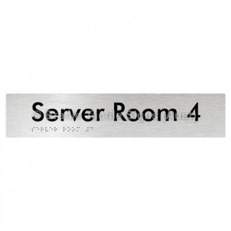 Braille Sign Server Room 4 - Braille Tactile Signs Aust. - BTS253-04-aliB - Custom Signs - Fast Shipping - High Quality - Australian Made &amp; Owned