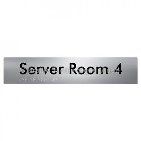 Braille Sign Server Room 4 - Braille Tactile Signs Aust. - BTS253-04-aliS - Custom Signs - Fast Shipping - High Quality - Australian Made &amp; Owned