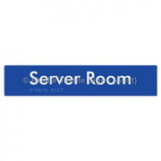 Braille Sign Server Room - Braille Tactile Signs Aust. - BTS253-blu - Custom Signs - Fast Shipping - High Quality - Australian Made &amp; Owned