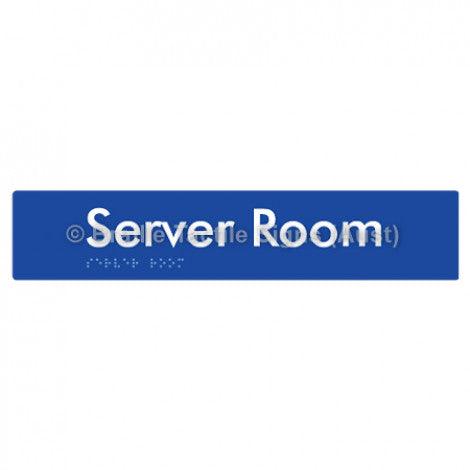 Braille Sign Server Room - Braille Tactile Signs Aust. - BTS253-blu - Custom Signs - Fast Shipping - High Quality - Australian Made &amp; Owned