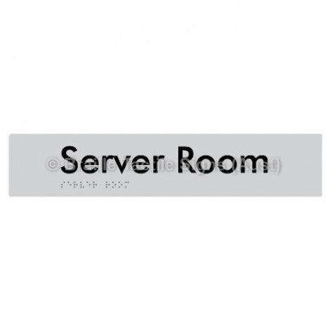 Braille Sign Server Room - Braille Tactile Signs Aust. - BTS253-slv - Custom Signs - Fast Shipping - High Quality - Australian Made &amp; Owned