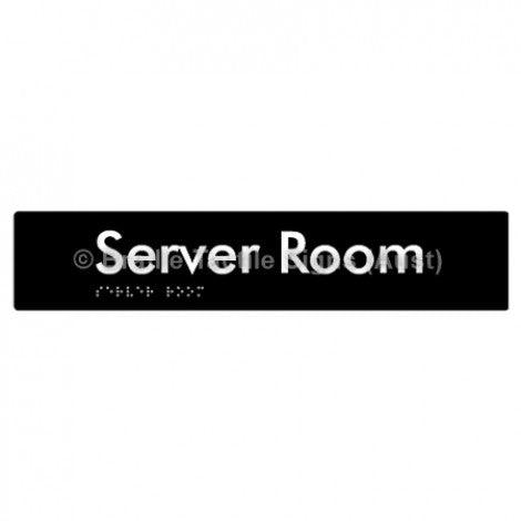 Braille Sign Server Room - Braille Tactile Signs Aust. - BTS253-blk - Custom Signs - Fast Shipping - High Quality - Australian Made &amp; Owned