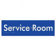 Braille Sign Service Room - Braille Tactile Signs Aust. - BTS88-blu - Custom Signs - Fast Shipping - High Quality - Australian Made &amp; Owned