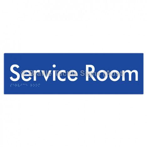 Braille Sign Service Room - Braille Tactile Signs Aust. - BTS88-blu - Custom Signs - Fast Shipping - High Quality - Australian Made &amp; Owned