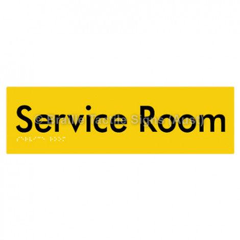 Braille Sign Service Room - Braille Tactile Signs Aust. - BTS88-yel - Custom Signs - Fast Shipping - High Quality - Australian Made &amp; Owned