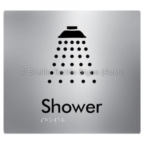 Braille Sign Shower - Braille Tactile Signs Aust. - BTS63-blu - Custom Signs - Fast Shipping - High Quality - Australian Made &amp; Owned