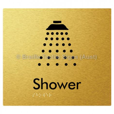 Braille Sign Shower - Braille Tactile Signs Aust. - BTS63-aliG - Custom Signs - Fast Shipping - High Quality - Australian Made &amp; Owned