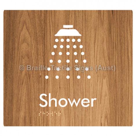 Braille Sign Shower - Braille Tactile Signs Aust. - BTS63-wdg - Custom Signs - Fast Shipping - High Quality - Australian Made &amp; Owned