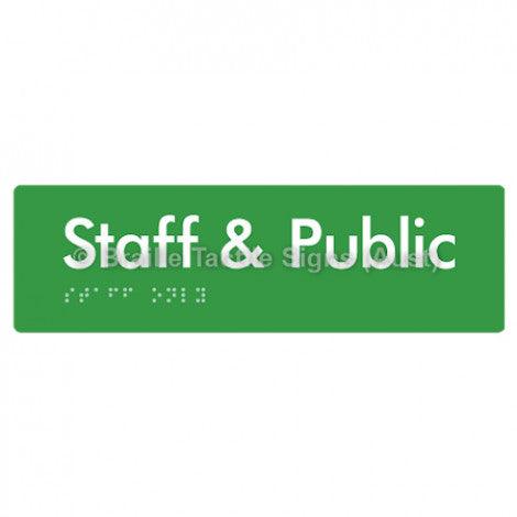 Braille Sign Staff & Public - Braille Tactile Signs Aust. - BTS133-grn - Custom Signs - Fast Shipping - High Quality - Australian Made &amp; Owned