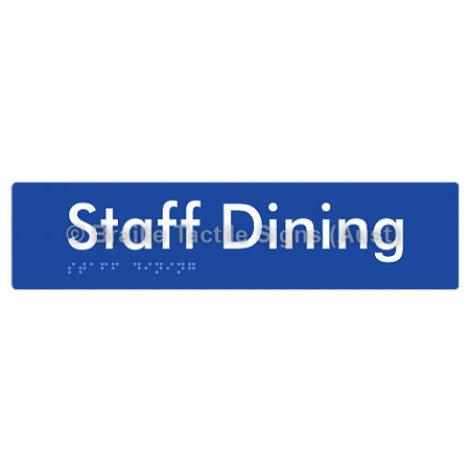 Braille Sign Staff Dining - Braille Tactile Signs Aust. - BTS243-blu - Custom Signs - Fast Shipping - High Quality - Australian Made &amp; Owned