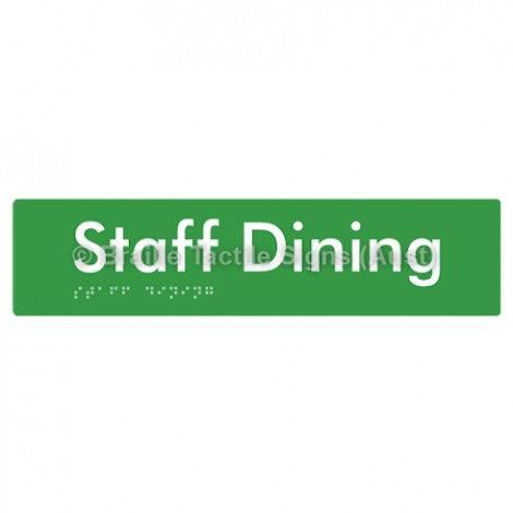 Braille Sign Staff Dining - Braille Tactile Signs Aust. - BTS243-grn - Custom Signs - Fast Shipping - High Quality - Australian Made &amp; Owned