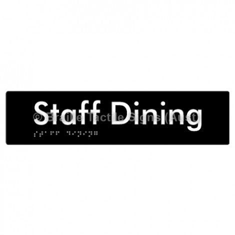 Braille Sign Staff Dining - Braille Tactile Signs Aust. - BTS243-blk - Custom Signs - Fast Shipping - High Quality - Australian Made &amp; Owned