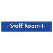 Braille Sign Staff Room 1 - Braille Tactile Signs Aust. - BTS251-01-blu - Custom Signs - Fast Shipping - High Quality - Australian Made &amp; Owned