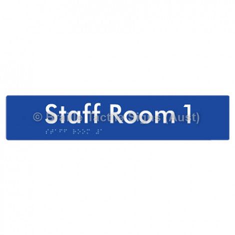 Braille Sign Staff Room 1 - Braille Tactile Signs Aust. - BTS251-01-blu - Custom Signs - Fast Shipping - High Quality - Australian Made &amp; Owned
