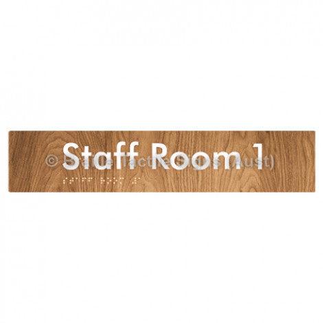 Braille Sign Staff Room 1 - Braille Tactile Signs Aust. - BTS251-01-wdg - Custom Signs - Fast Shipping - High Quality - Australian Made &amp; Owned