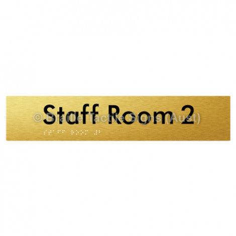 Braille Sign Staff Room 2 - Braille Tactile Signs Aust. - BTS251-02-aliG - Custom Signs - Fast Shipping - High Quality - Australian Made &amp; Owned