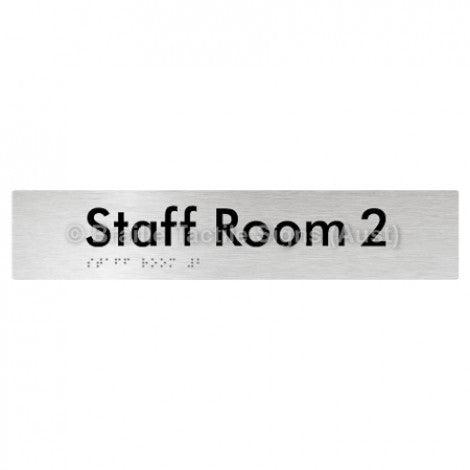 Braille Sign Staff Room 2 - Braille Tactile Signs Aust. - BTS251-02-aliB - Custom Signs - Fast Shipping - High Quality - Australian Made &amp; Owned