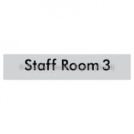 Braille Sign Staff Room 3 - Braille Tactile Signs Aust. - BTS251-03-aliS - Custom Signs - Fast Shipping - High Quality - Australian Made &amp; Owned