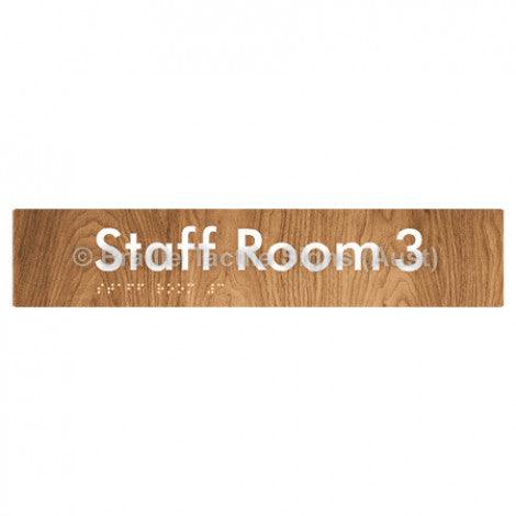 Braille Sign Staff Room 3 - Braille Tactile Signs Aust. - BTS251-03-wdg - Custom Signs - Fast Shipping - High Quality - Australian Made &amp; Owned