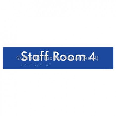 Braille Sign Staff Room 4 - Braille Tactile Signs Aust. - BTS251-04-blu - Custom Signs - Fast Shipping - High Quality - Australian Made &amp; Owned