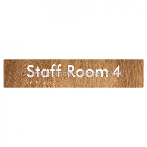 Braille Sign Staff Room 4 - Braille Tactile Signs Aust. - BTS251-04-wdg - Custom Signs - Fast Shipping - High Quality - Australian Made &amp; Owned