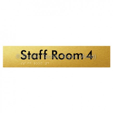 Braille Sign Staff Room 4 - Braille Tactile Signs Aust. - BTS251-04-aliG - Custom Signs - Fast Shipping - High Quality - Australian Made &amp; Owned